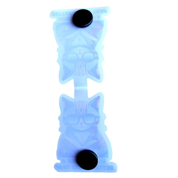 Cat Reading Book Dual Purpose Book Mark and Refrigerator Magnet - Picture 4 of 4